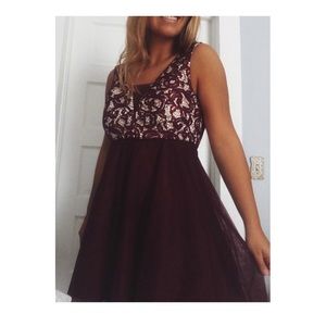 Dear Moon Dark Rosewood Red Dress!!